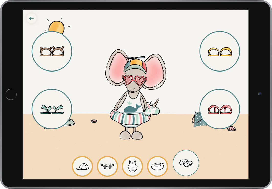 Thuis bij Muis on iPad – Dress-up game: choosing clothes for Mouse