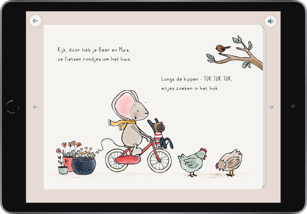 Thuis bij Muis on iPad – reading a story together with Mouse