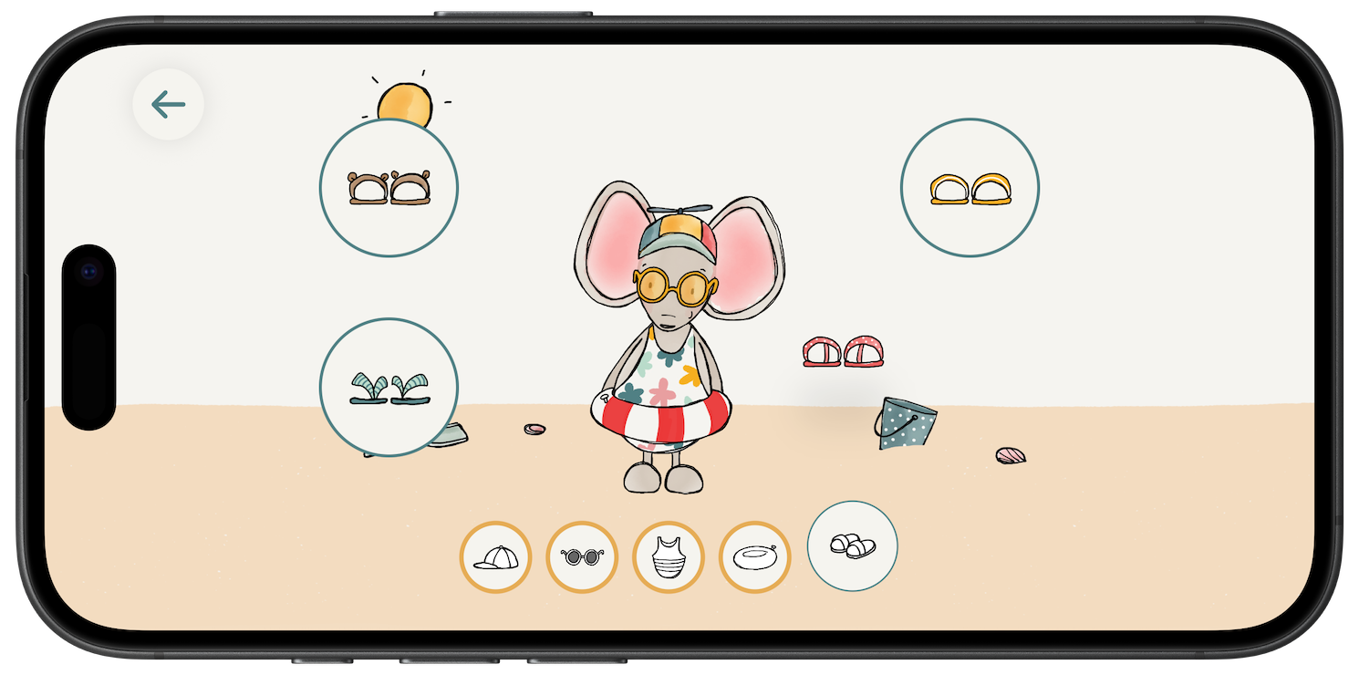 Thuis bij Muis on iPhone – Dress-up game: choosing clothes for Mouse
