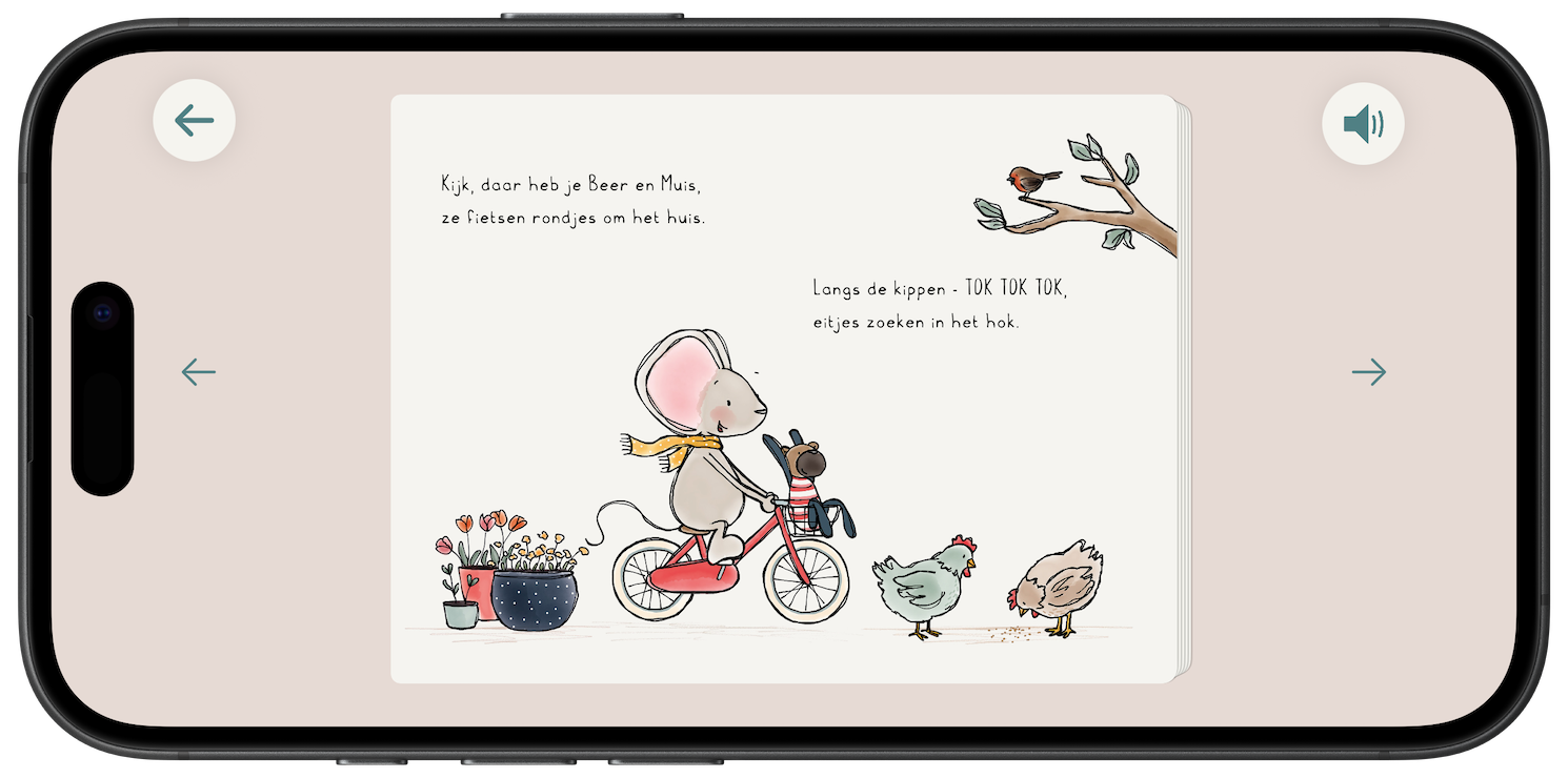 Thuis bij Muis on iPhone – reading a story together with Mouse